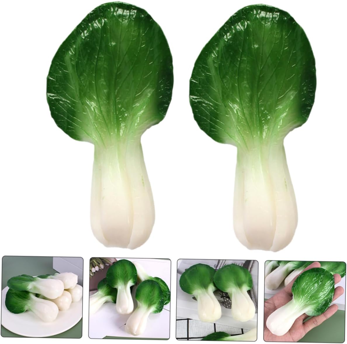 3pcs Artificial Green Leaf Lettuce Decor for Kitchen