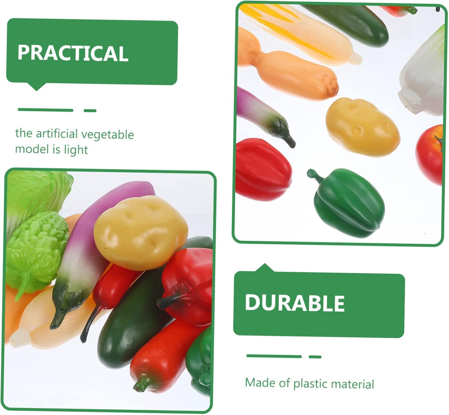 12pcs Artificial Vegetable Models for Educational and Decorative Use