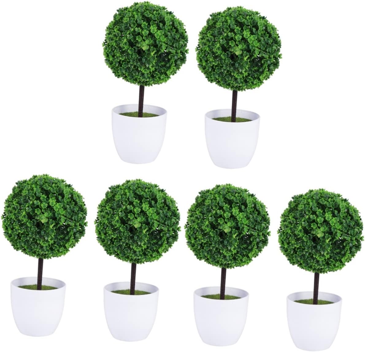 6pcs Artificial Topiaries for Home Office Window Sill Decor
