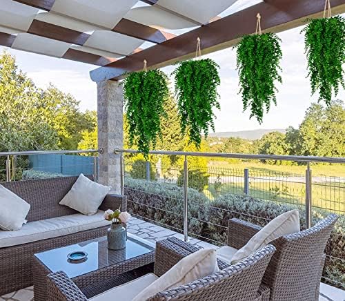 Toprooms 4pcs Artificial Hanging Plants Faux Fern Ivy Vines