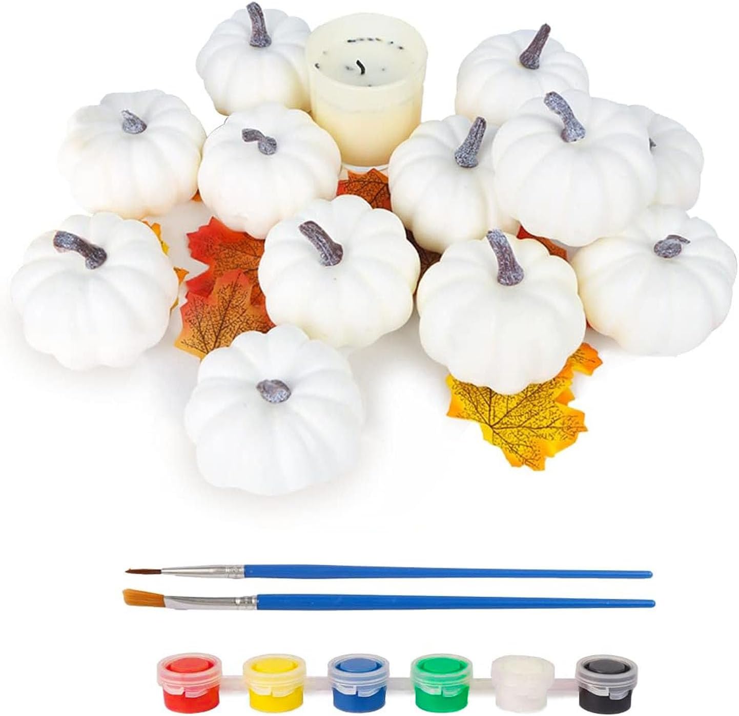 FUTUREPLUSX 12PCS White Fake Pumpkins for Painting and Decorating