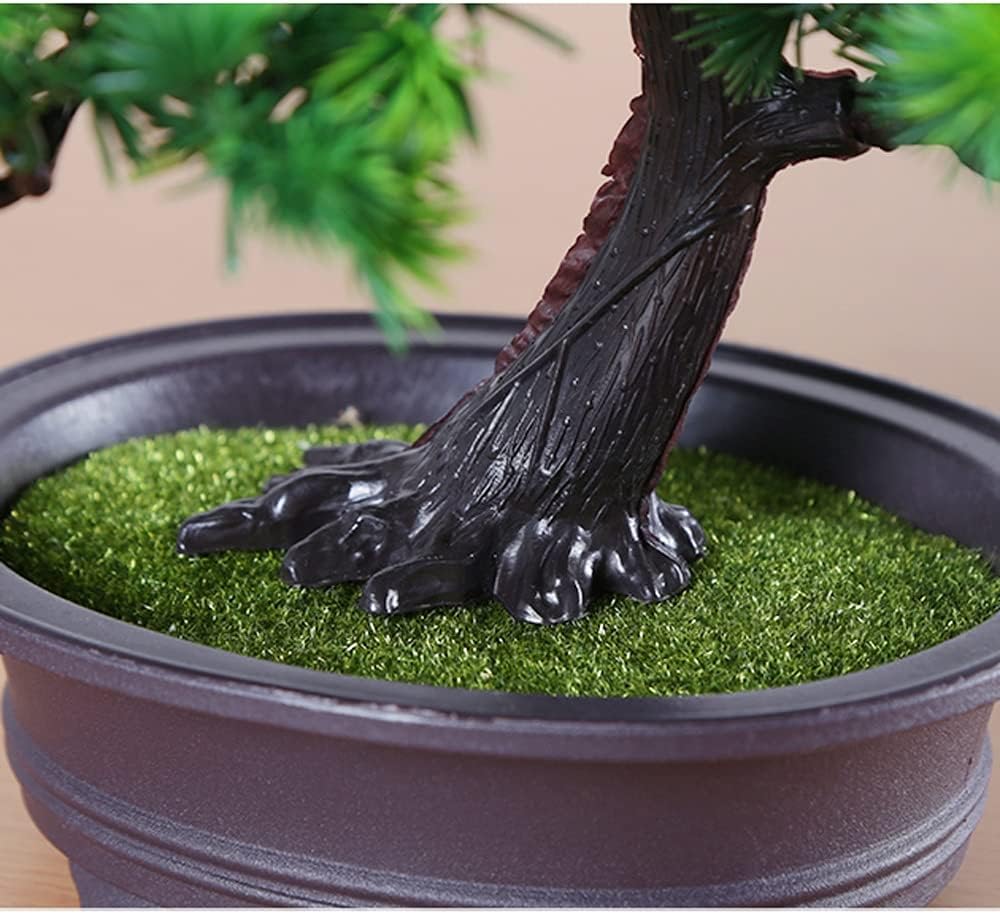 Artificial Bonsai Tree with Realistic Pine Needles and Resin Trunk