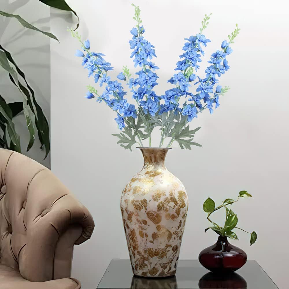 FERIAL Blue Silk Larkspur Artificial Flowers 4pcs