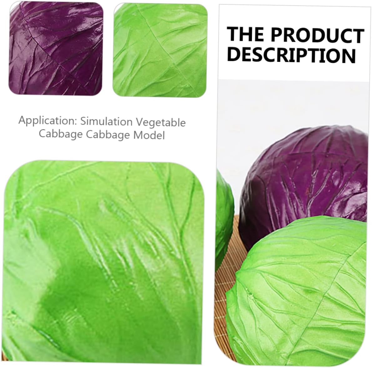 Ciieeo 2pcs Lifelike Artificial Cabbage Plant for Home Decoration