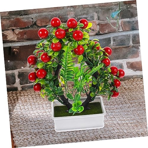 Red Fake Citrus Bonsai Decor 24X20CM