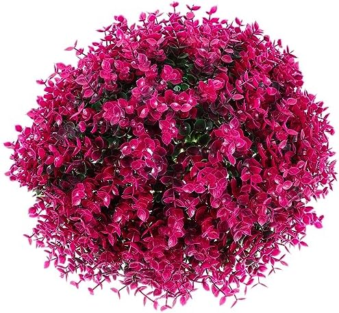 LIOOBO Artificial Topiary Balls Purple Eucalyptus Decor