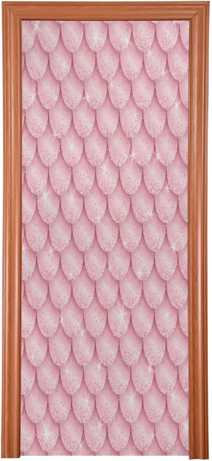 Susiyo Pink Gold Mermaid Door Cover 35x79 Inch