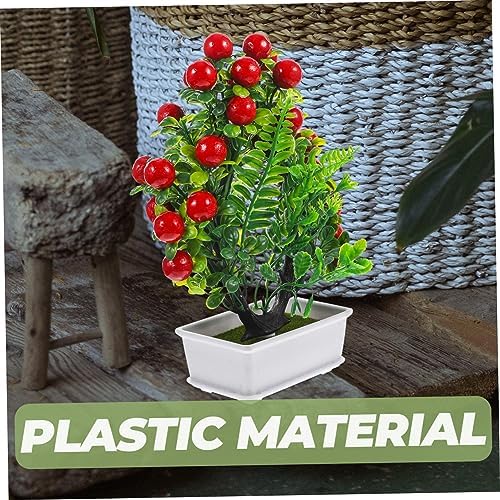 Red Fake Citrus Bonsai Decor 24X20CM