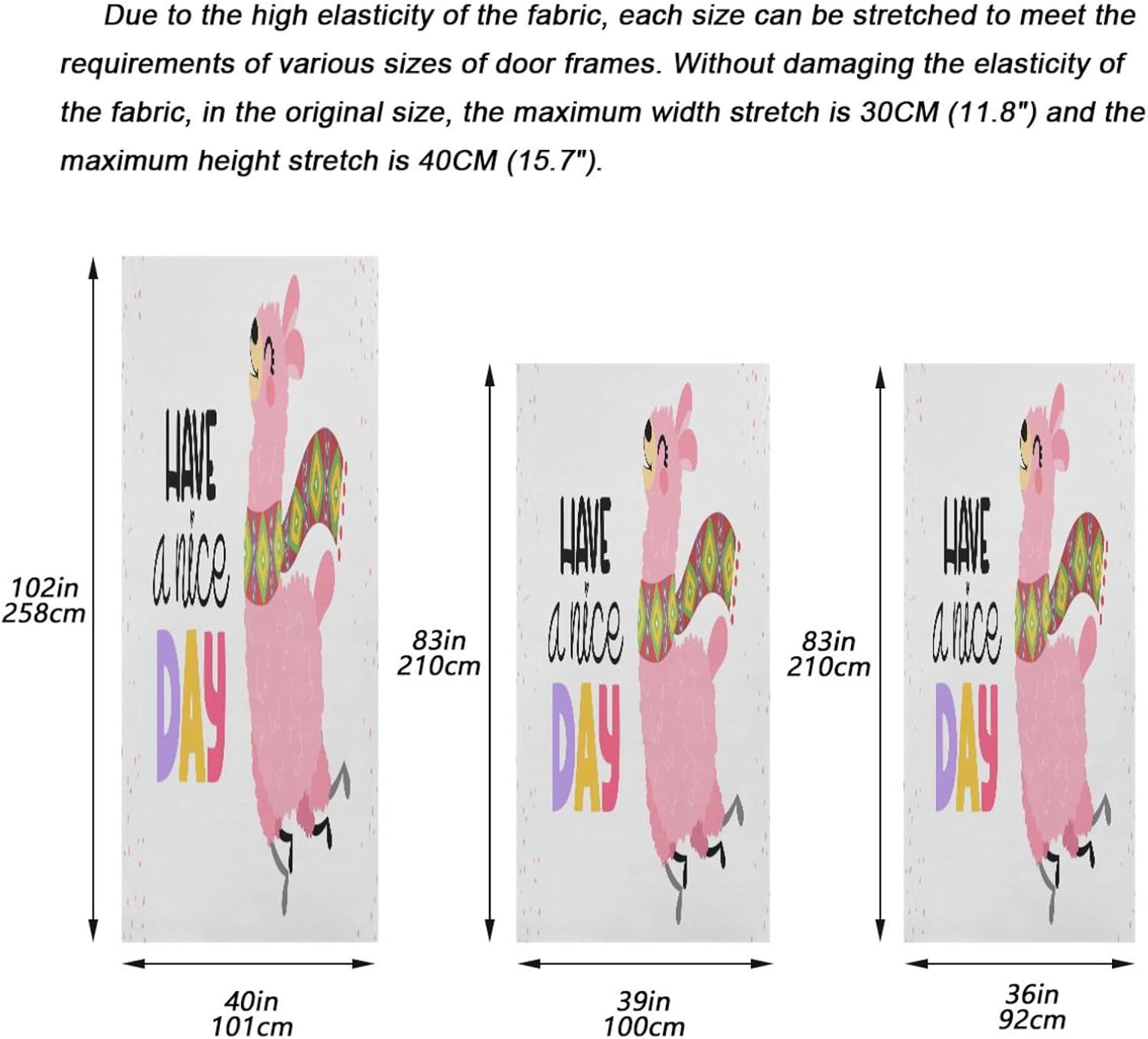 Susiyo Pink Funny Llama Door Cover Washable Elastic