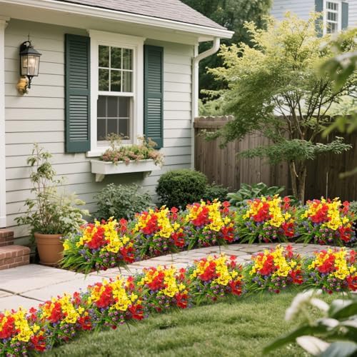 20 Packs Artificial Flowers for Outdoor Decor