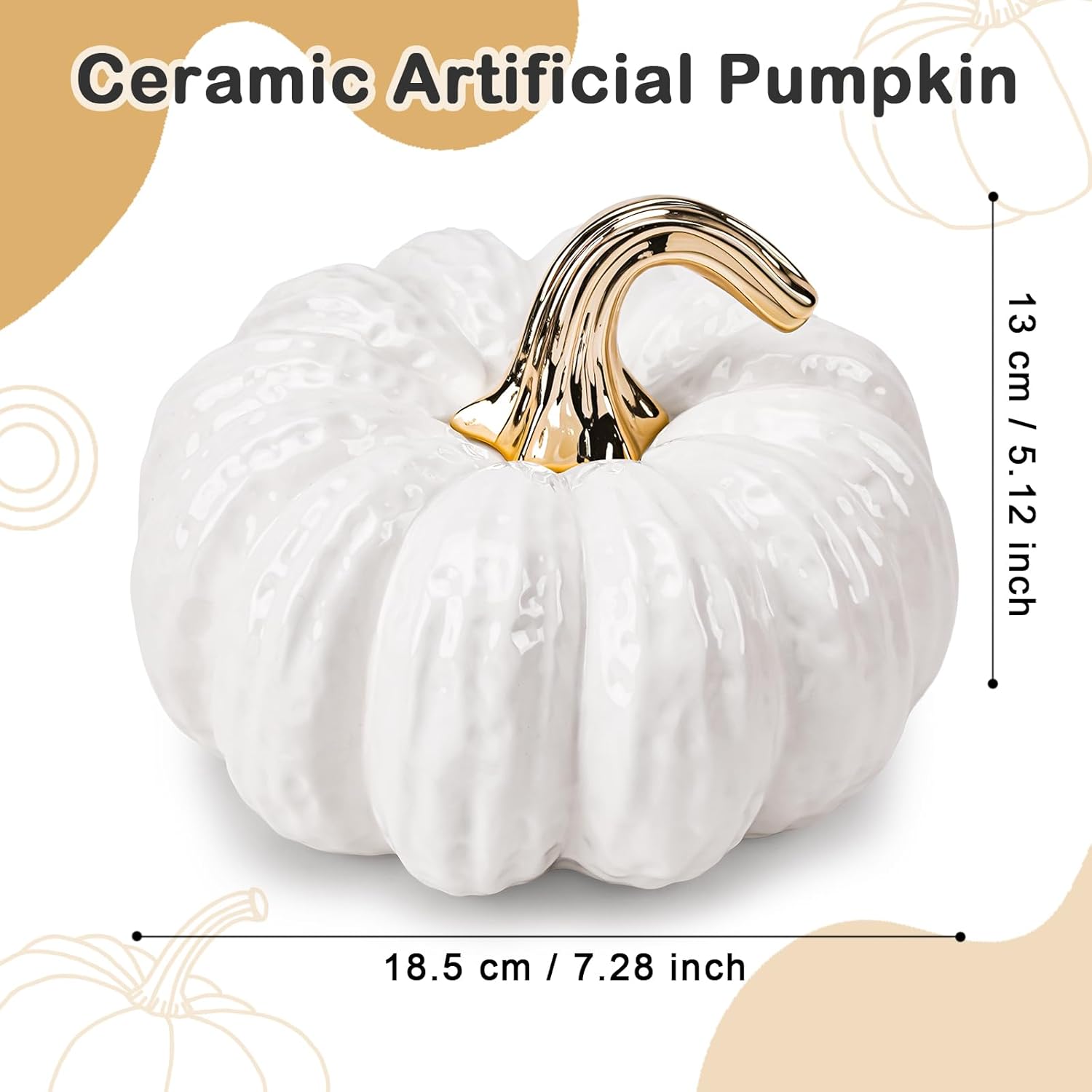 79 Inch Ceramic Artificial Pumpkin Decor for Halloween