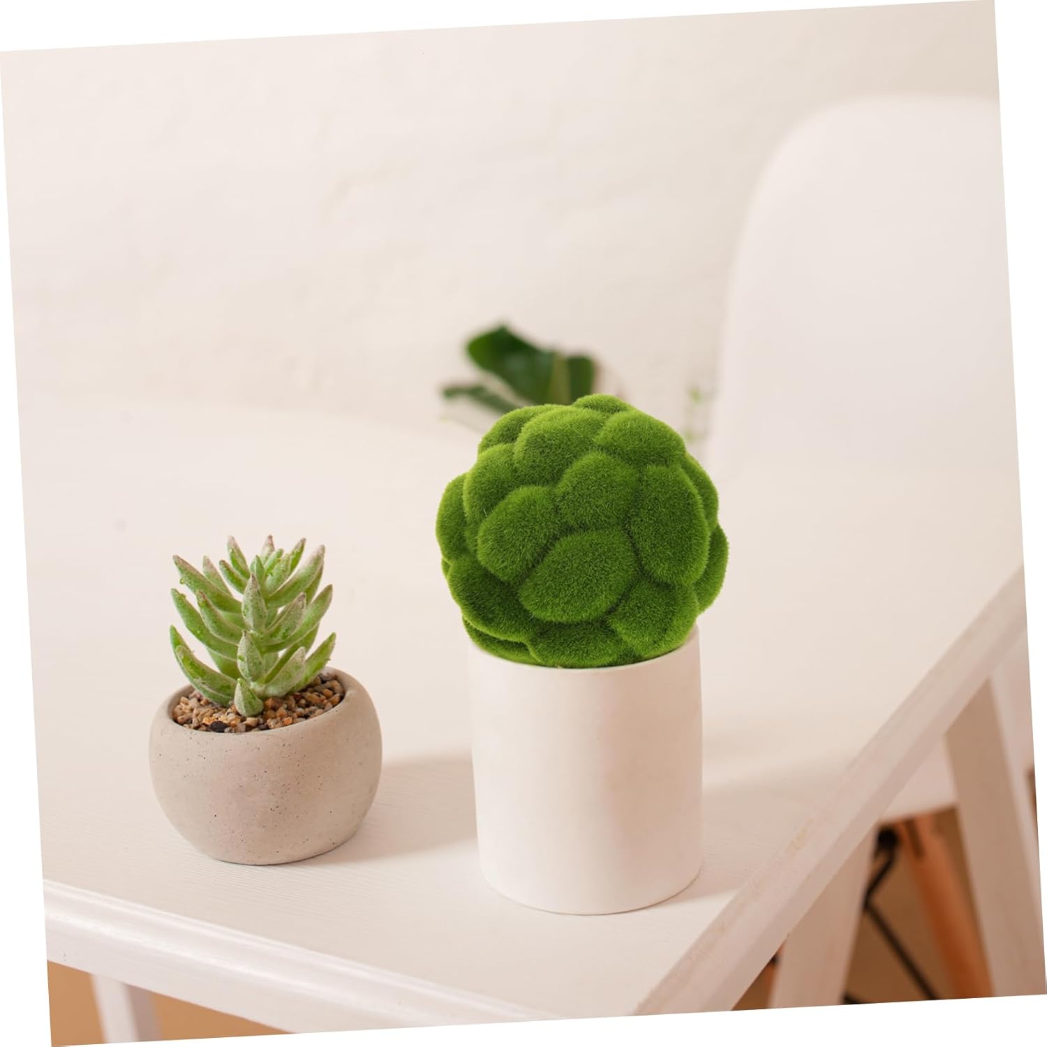 2pcs Artificial Topiary Moss Balls Decorative Garden Sphere
