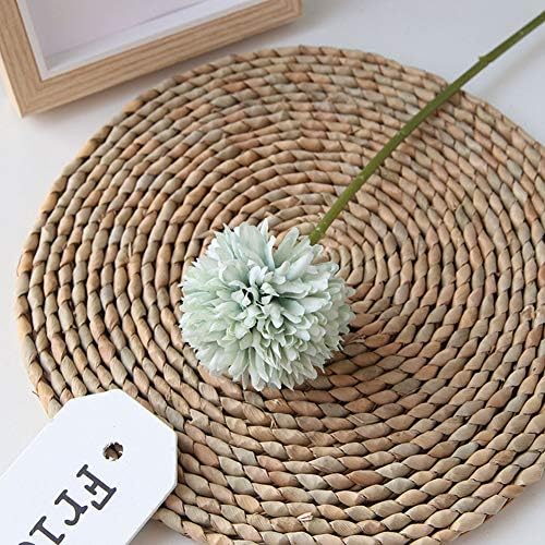 HoYuanFlo Artificial Flowers Chrysanthemum Bouquet 10pcs Light Green