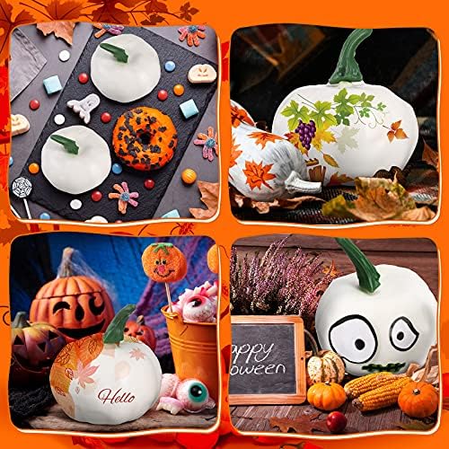 Sumind 24 Pcs Halloween White Artificial Pumpkins Decor