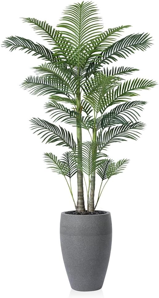 VeriNatural 8ft Artificial Palm Tree with Gray Planter