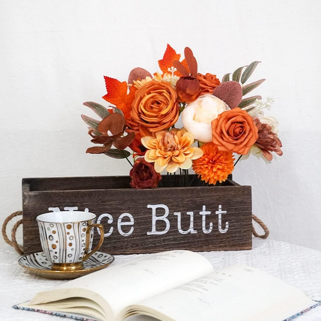 Akker Burnt Orange Artificial Wedding Flowers Combo Set