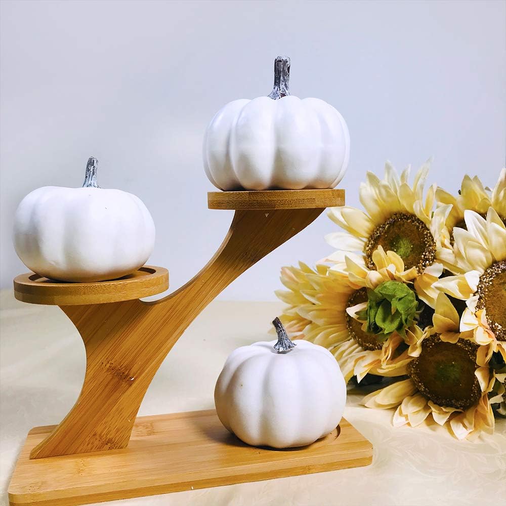 Artificial White Pumpkins 12 Pcs Assorted Sizes