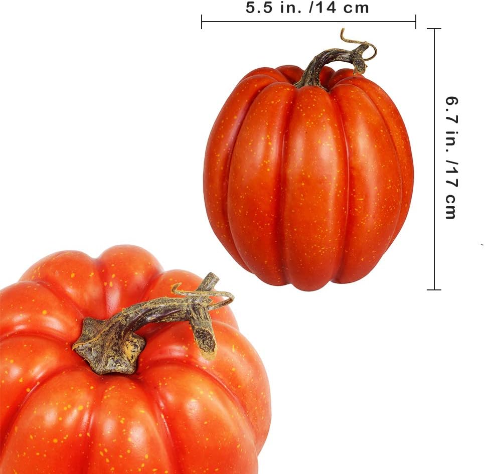 Winlyn Halloween Pumpkins Artificial Decorations 4 pcs Orange Black