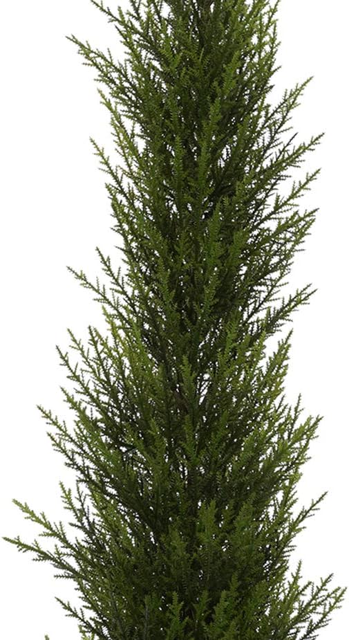 Artificial Cedar Pencil Topiary in White Ceramic Pot