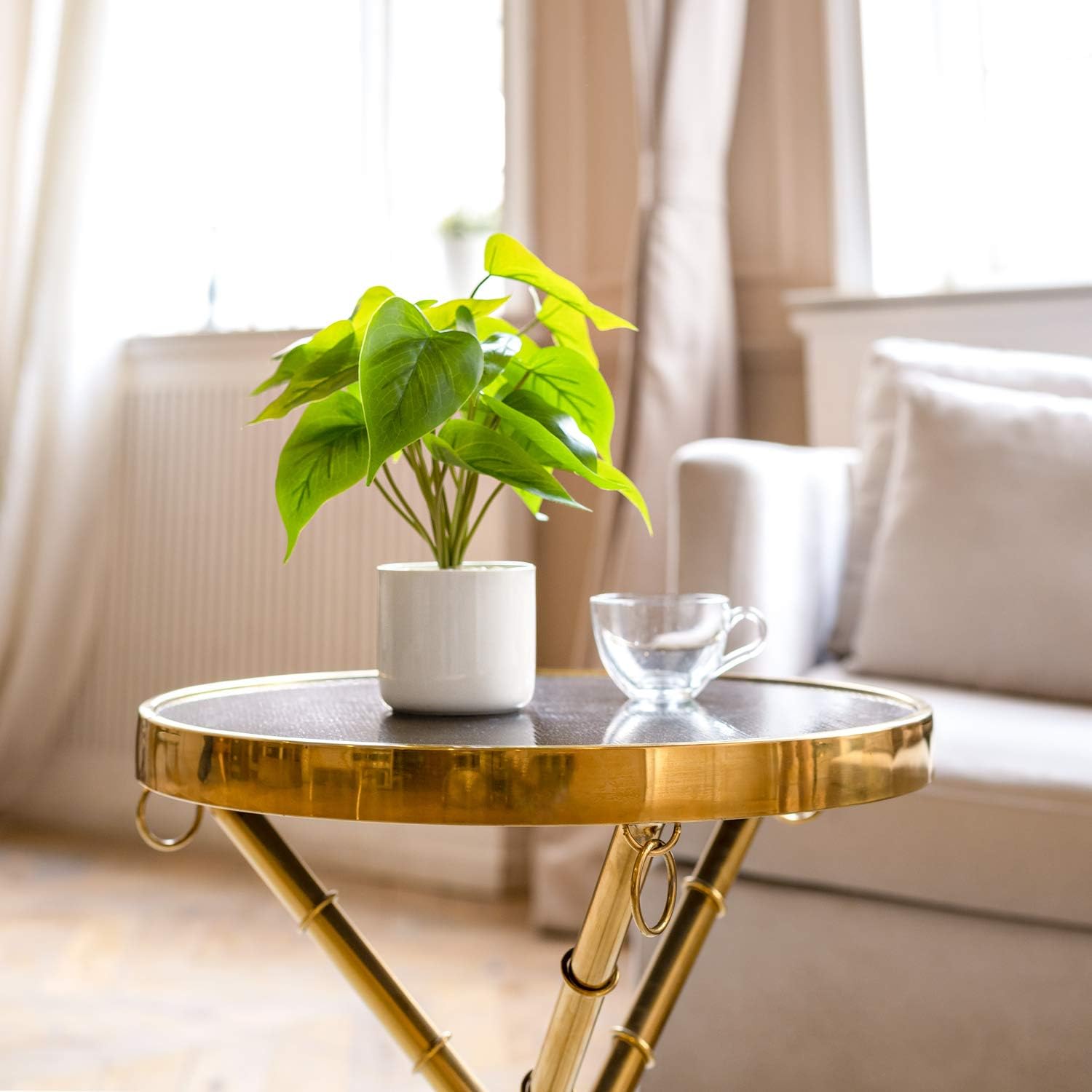 Mkono Artificial Topiary Plant in Clear Pot