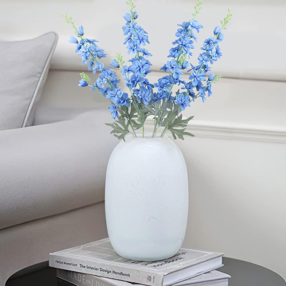 FERIAL Blue Silk Larkspur Artificial Flowers 4pcs