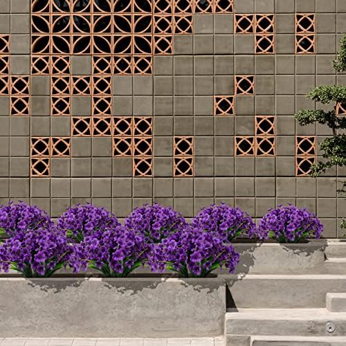 15 Bundles Artificial Flowers UV Resistant Fake Silk Plants