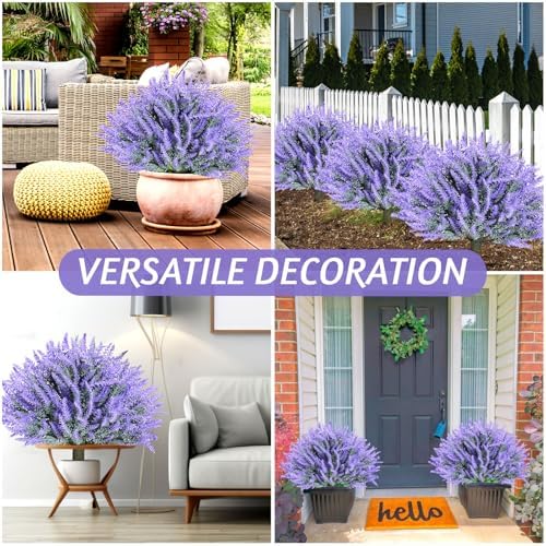 Yunlly 2 Pack 18 Inches Artificial Lavender Topiary Ball Trees