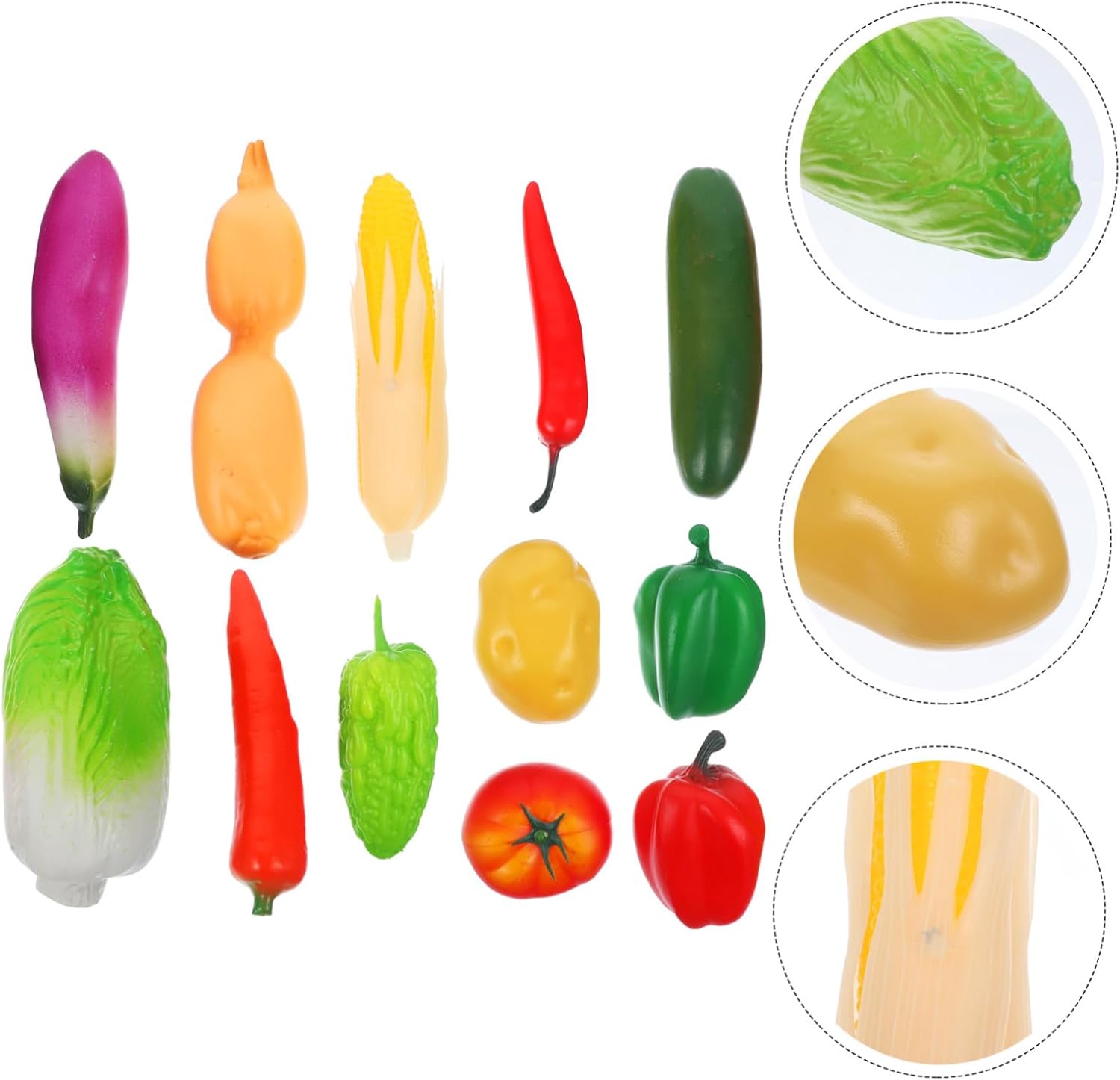 12pcs Artificial Vegetable Models for Educational and Decorative Use