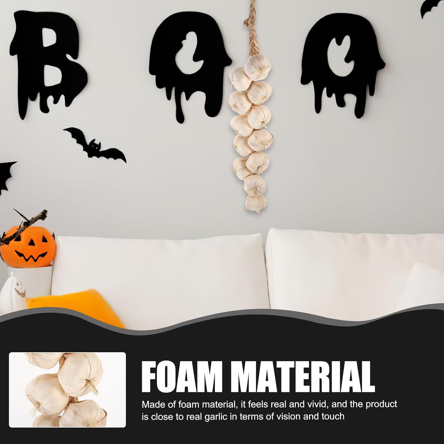 12pcs Halloween Garlic Garland Artificial Strings Indoor Decor