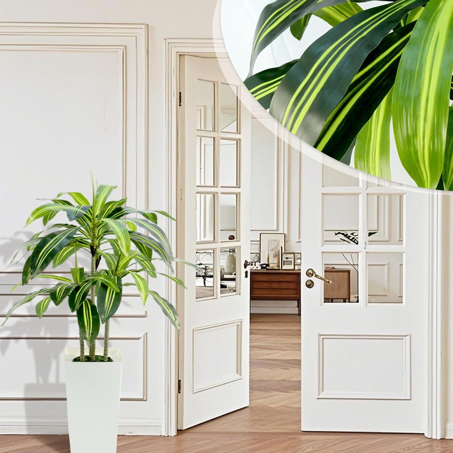 4ft Dracaena Artificial Plant with White Planter