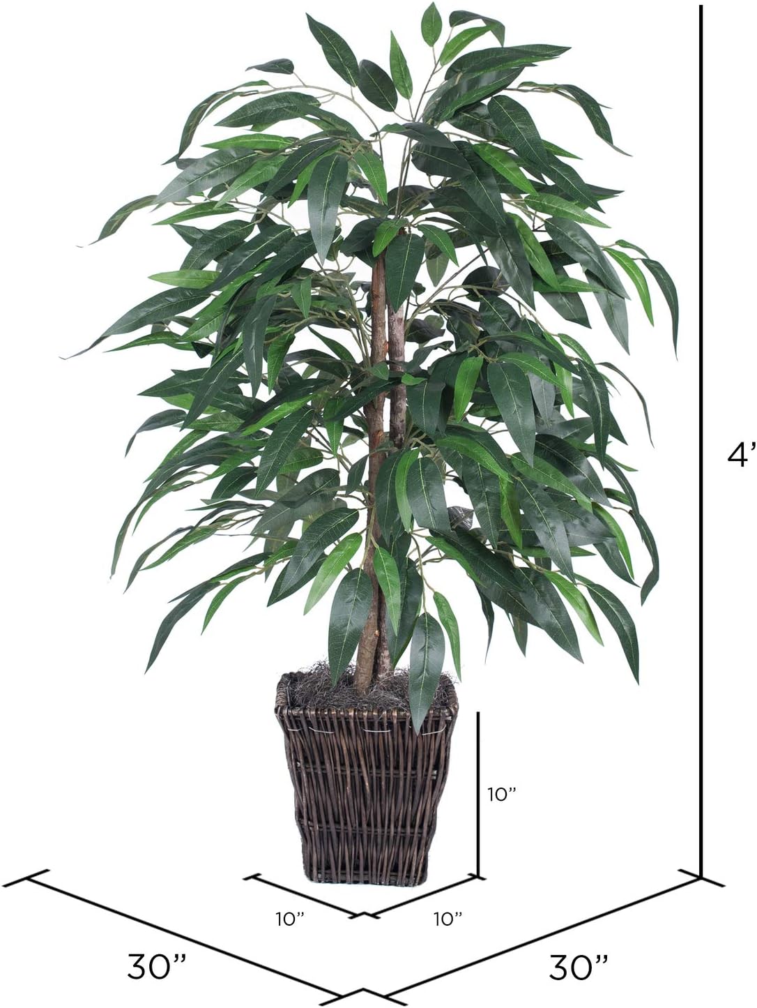 Vickerman Artificial Mango Bush with Willow Basket