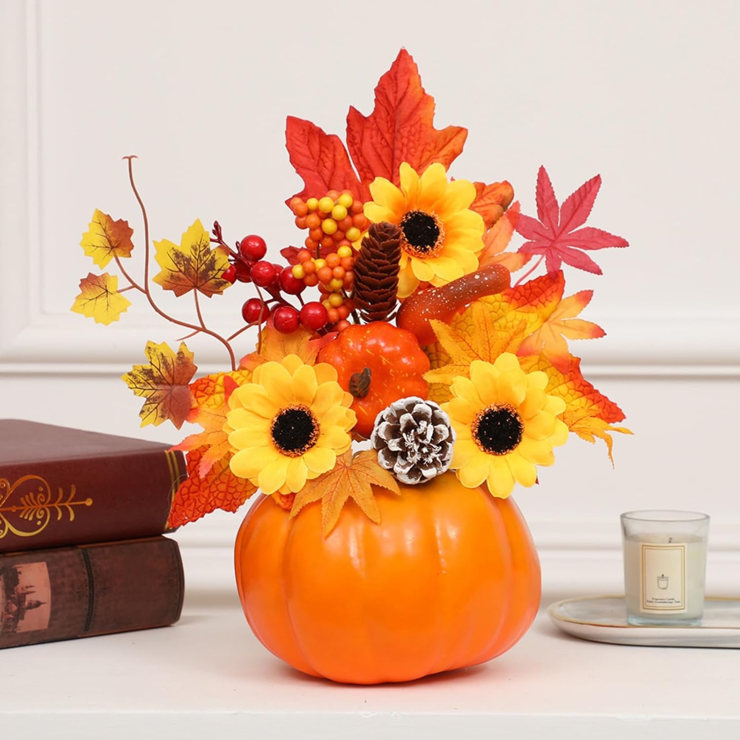 Ochine 12 Inch Artificial Pumpkin Fall Decor for Home