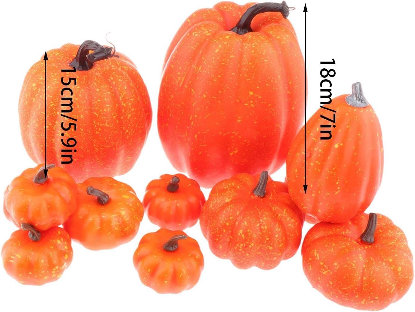 Fancyes Fake Pumpkins Foam Props 12 Pieces Yellow