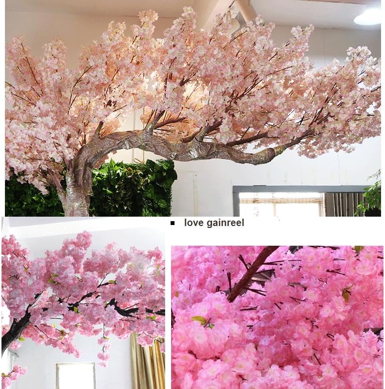 QIUPAI Round Pink Cherry Blossom Artificial Tree 1x09m