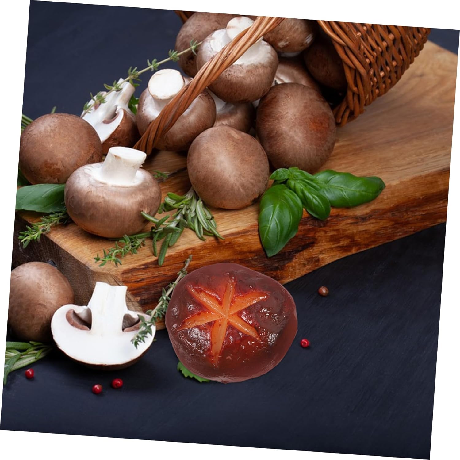 Magiclulu 6pcs Luminous Mushroom Outdoor Decor PVC Fake Vegetables