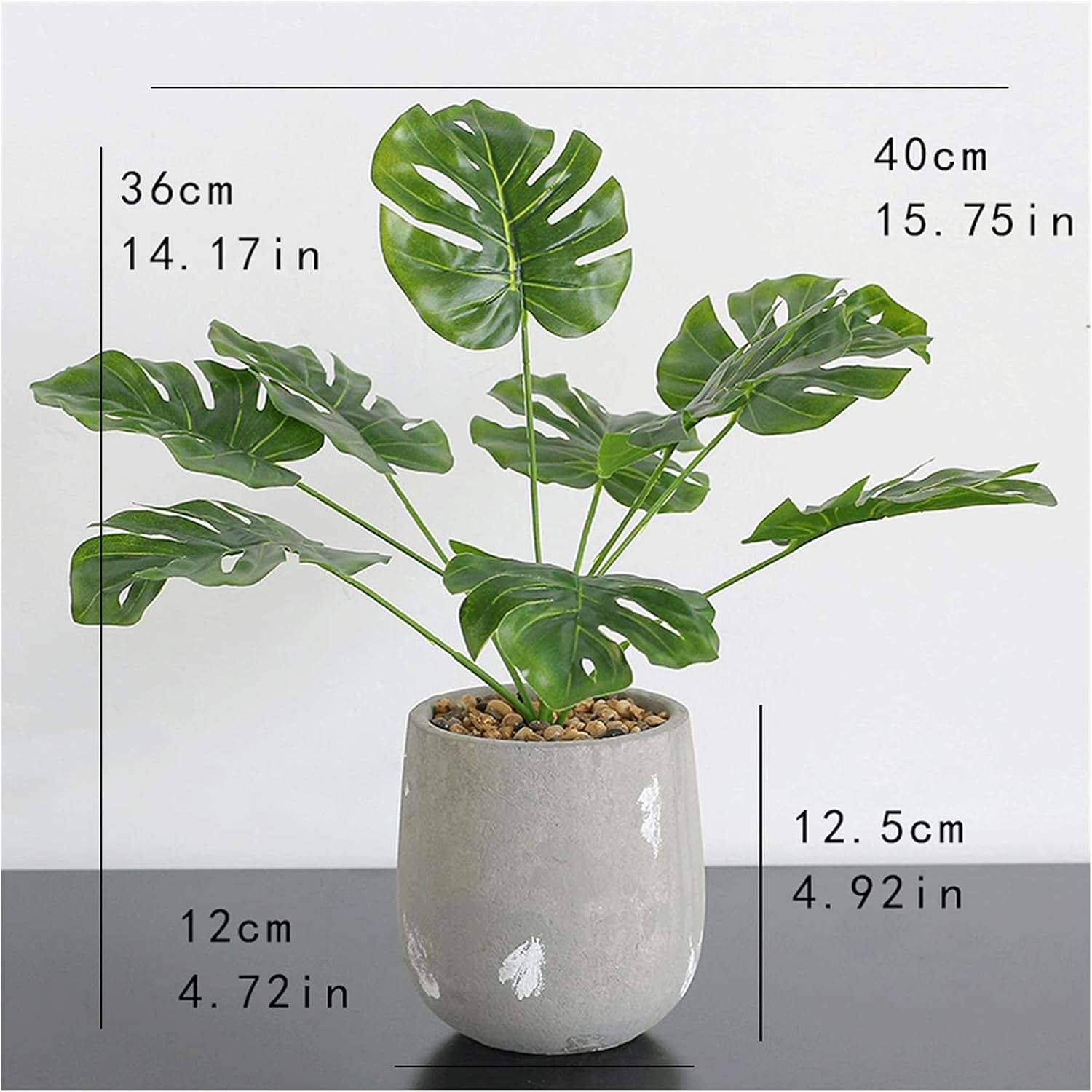 14 Inch Artificial Monstera Bonsai Tree for Home Decor
