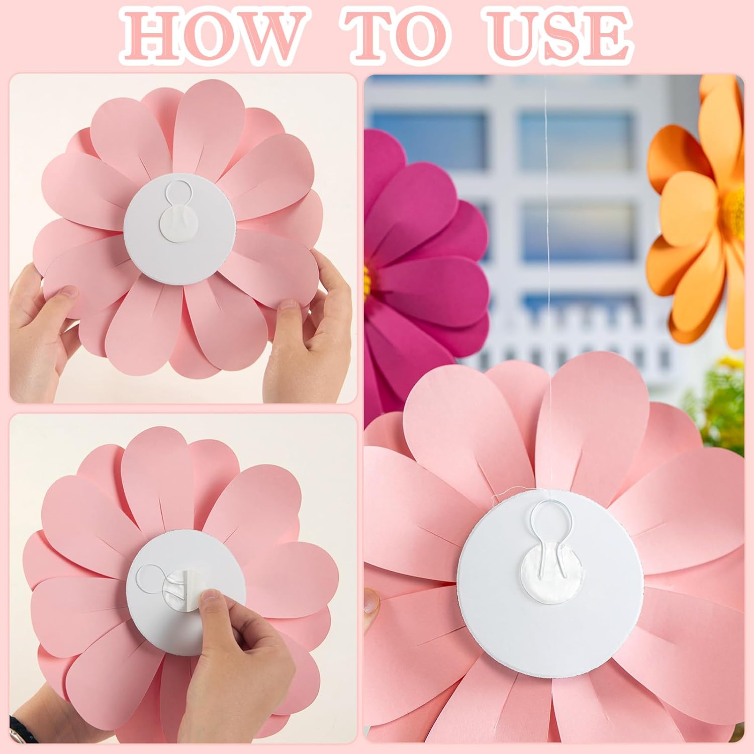 Homarkable 3D Paper Flowers Wall Decor Set