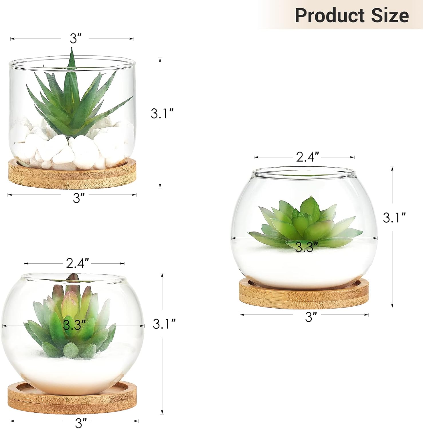 Mkono Artificial Topiary Plant in Clear Pot