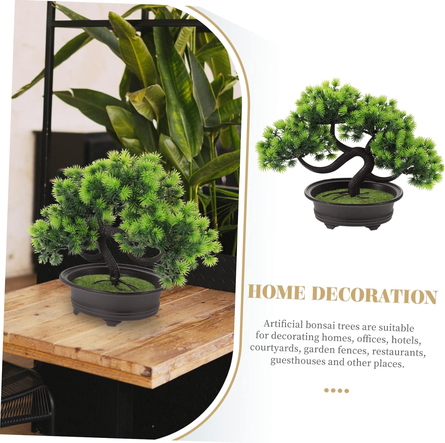 3pcs Welcome Pine Artificial Bonsai Trees with Planters