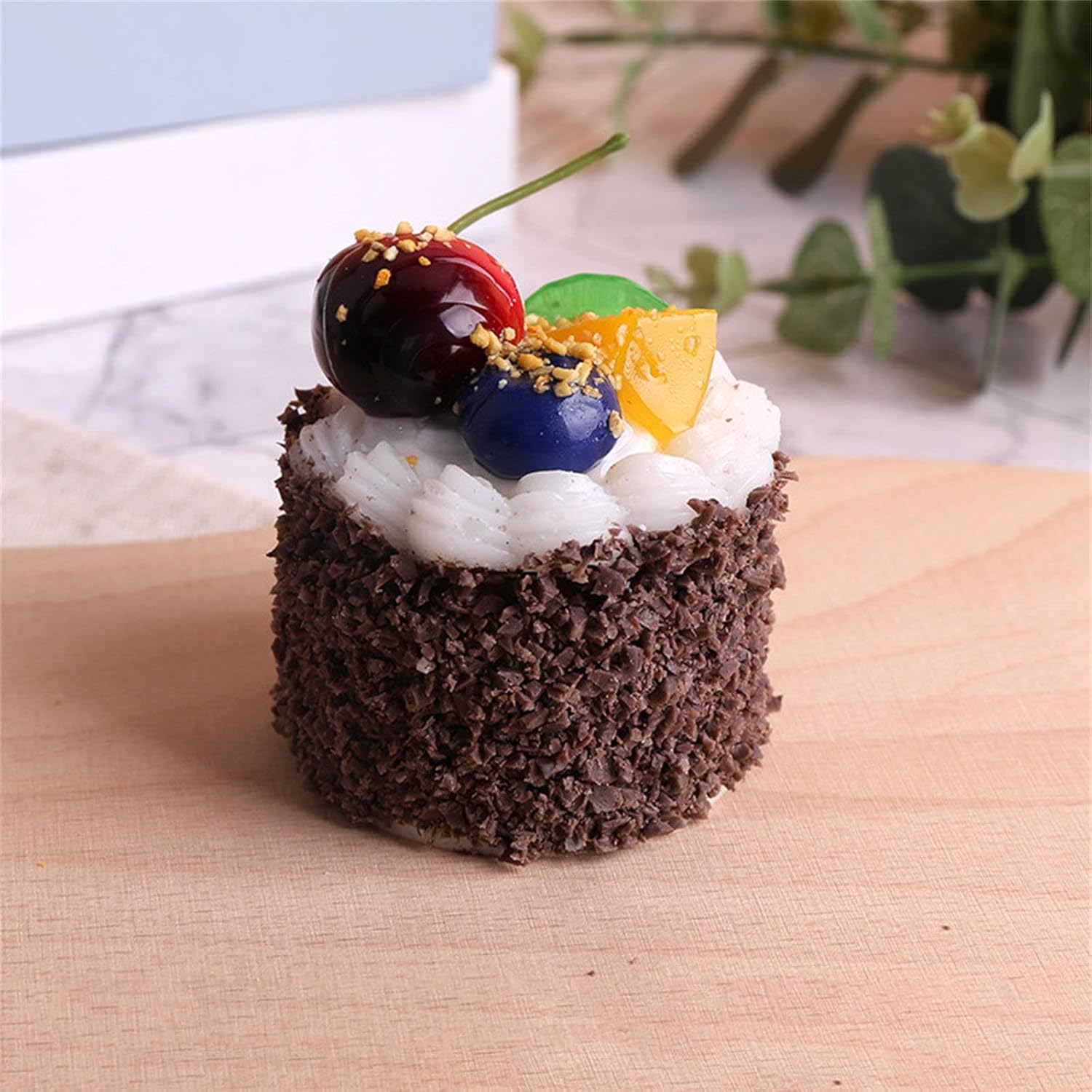 Realistic Artificial Chocolate Cake Model for Display and Photography