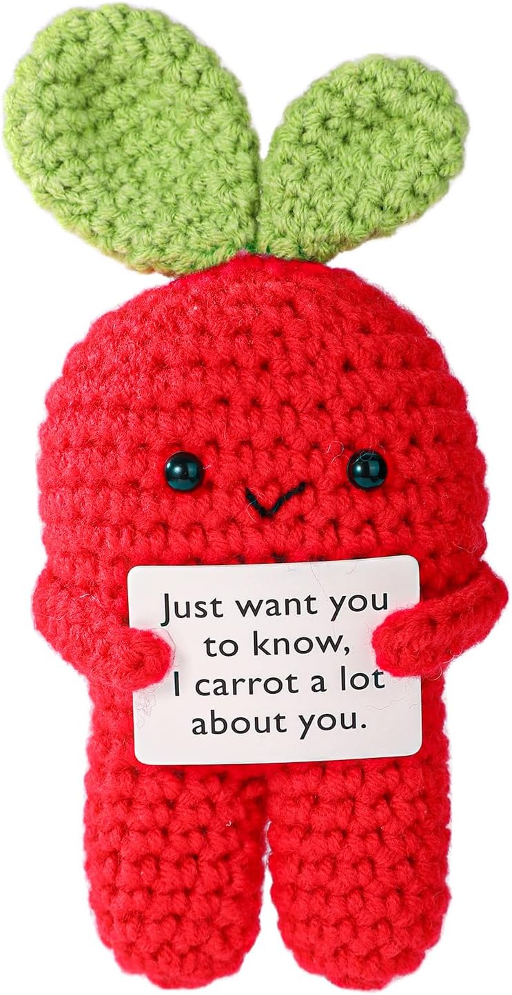 TOYMIS Positive Carrot Crochet Ornament Gift