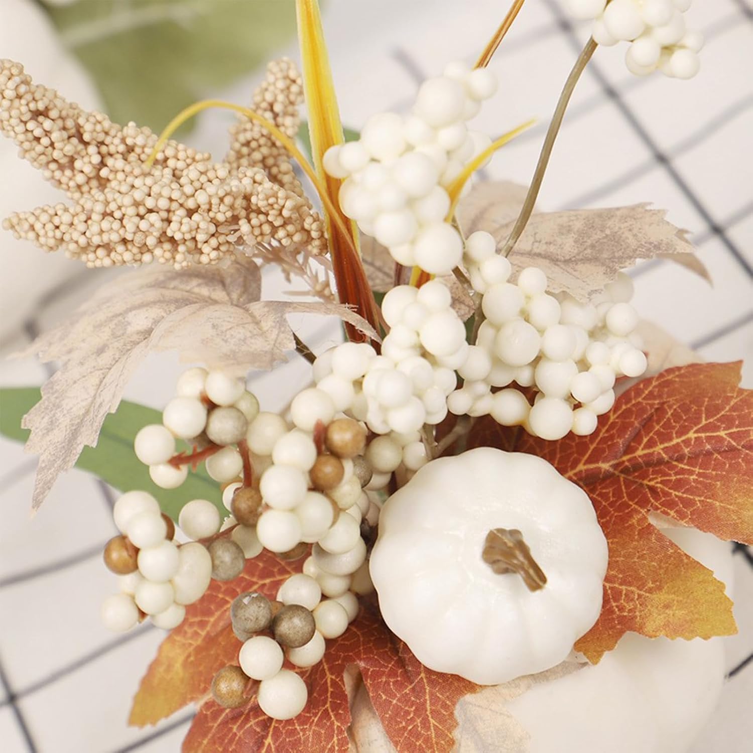 Artificial Pumpkin and Berries Arrangement Fall Decor for Holidays