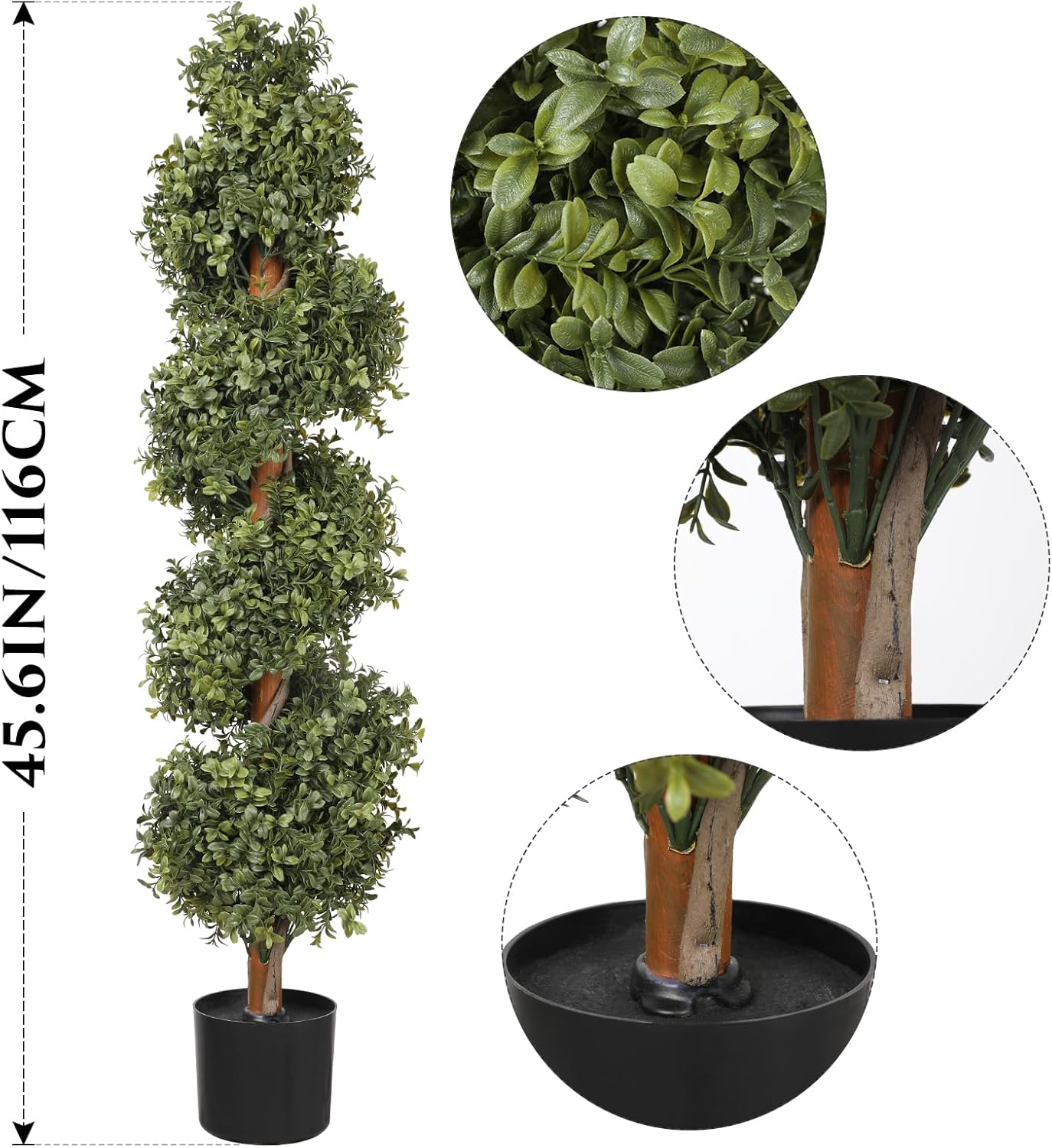 Artificial Boxwood Spiral Topiary Tree - Durable Outdoor Decor