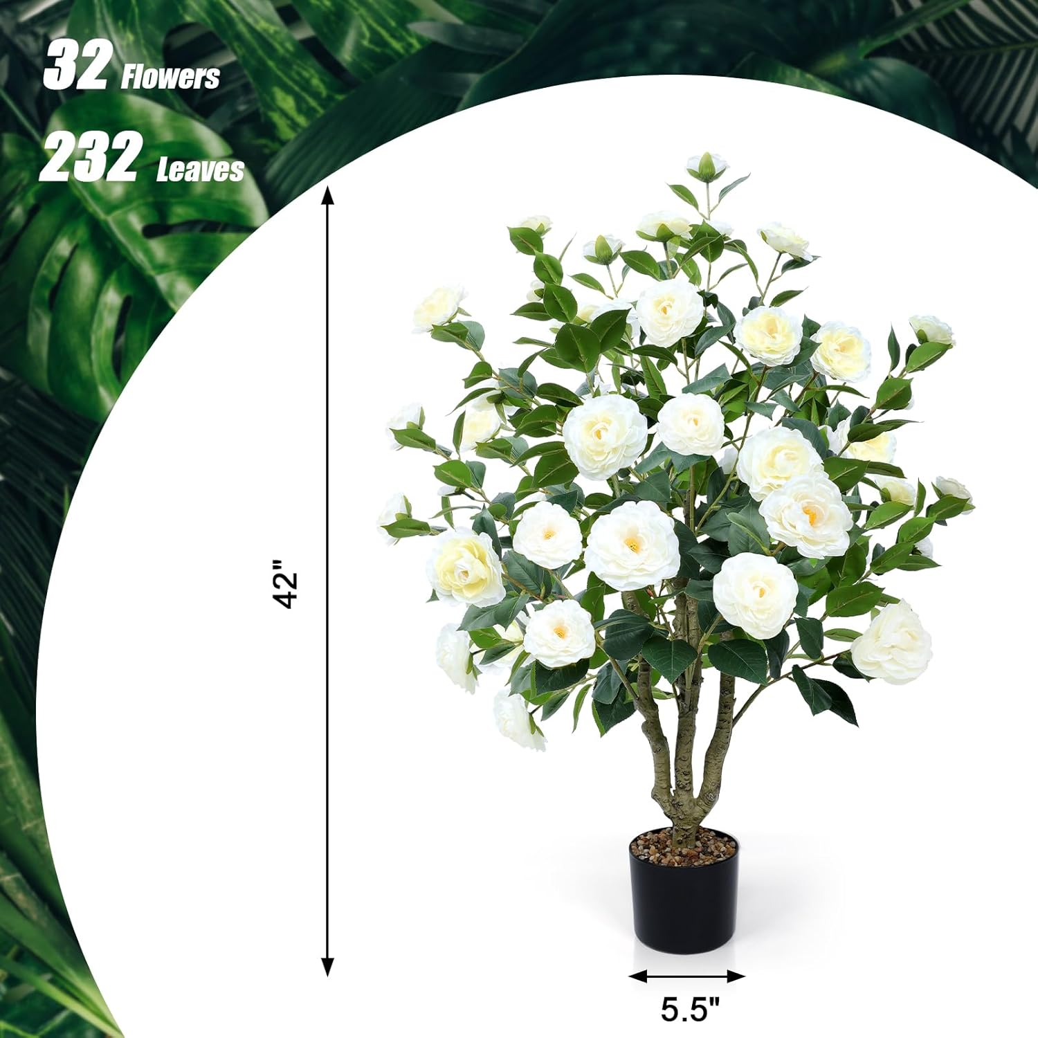 Lifelike Artificial Camellia Tree 2 Pack
