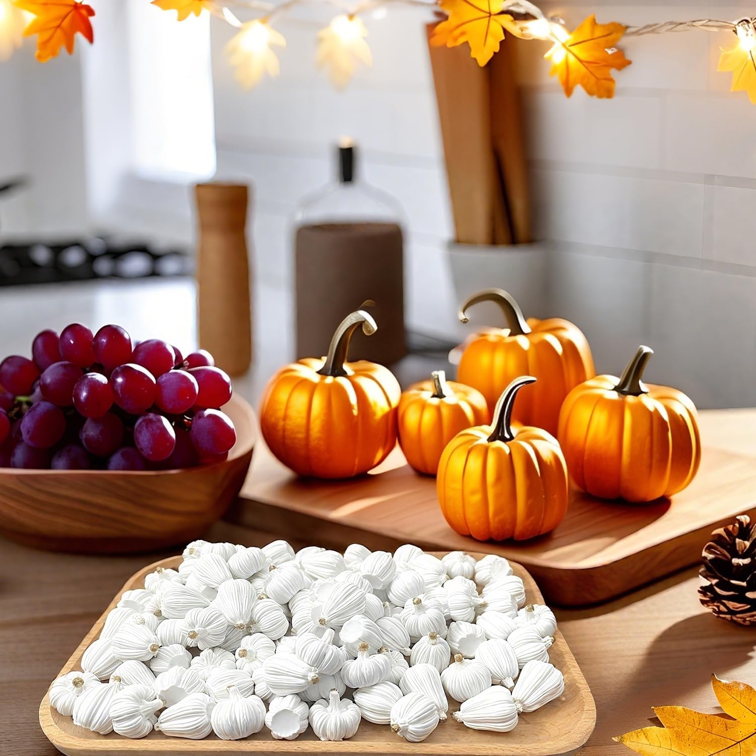 FESTGLOX 100Pcs Mini Resin Pumpkins for Fall Decor