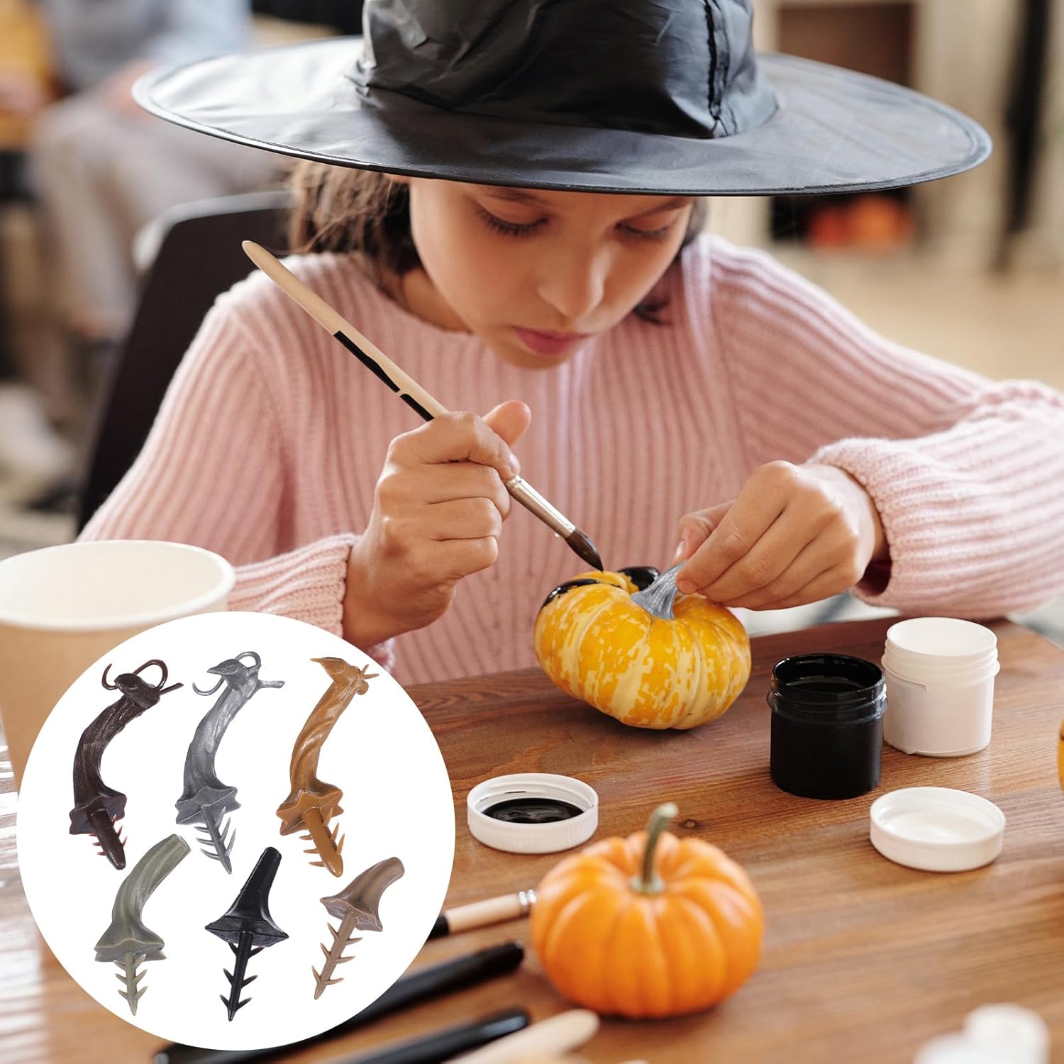 Jojofuny Artificial Foam Pumpkin Stems 24 Pack