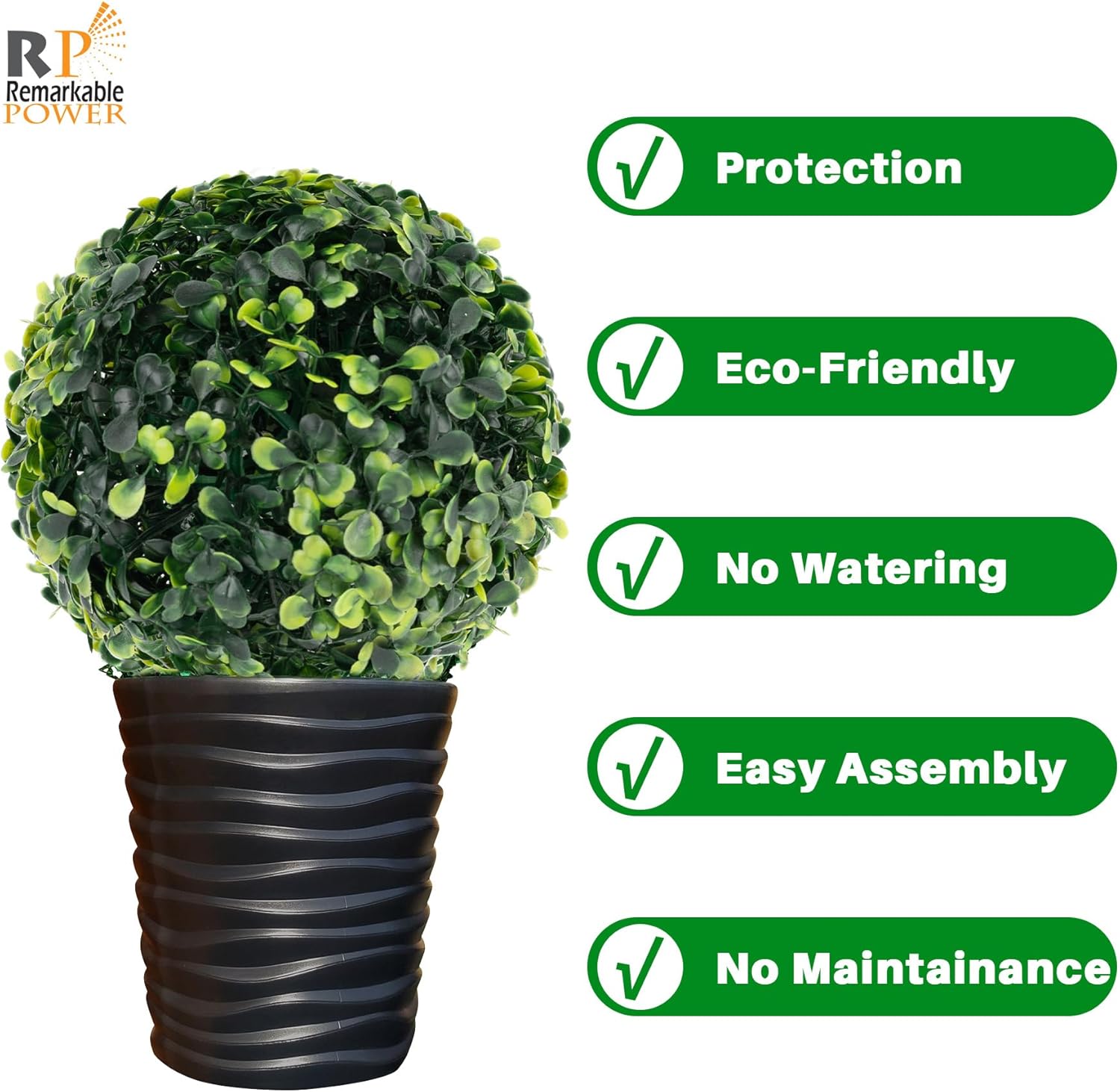 RP Remarkable Power 8 Pack Artificial Boxwood Topiary Balls