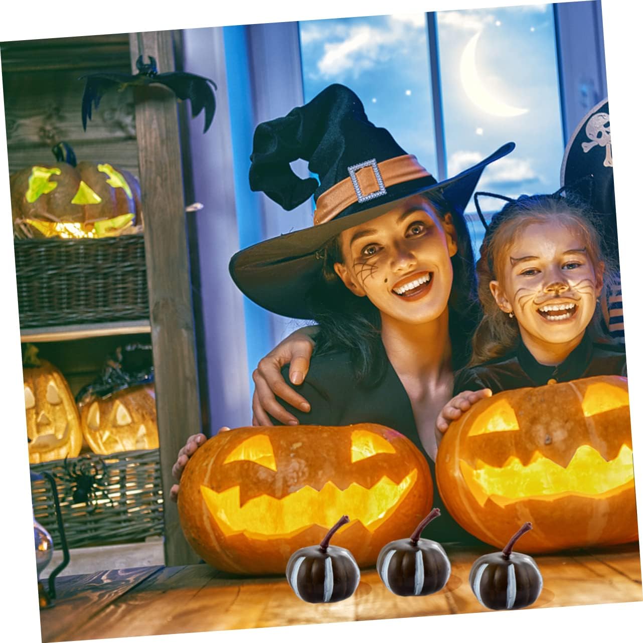 Zerodeko 20pcs Mini Artificial Pumpkins for Halloween Decor
