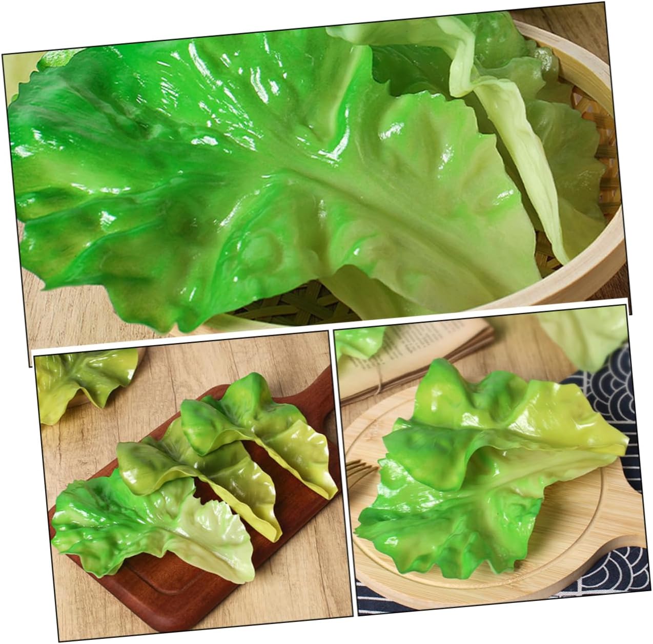 ARTIBETTER Realistic Artificial Lettuce Leaf Decor Set