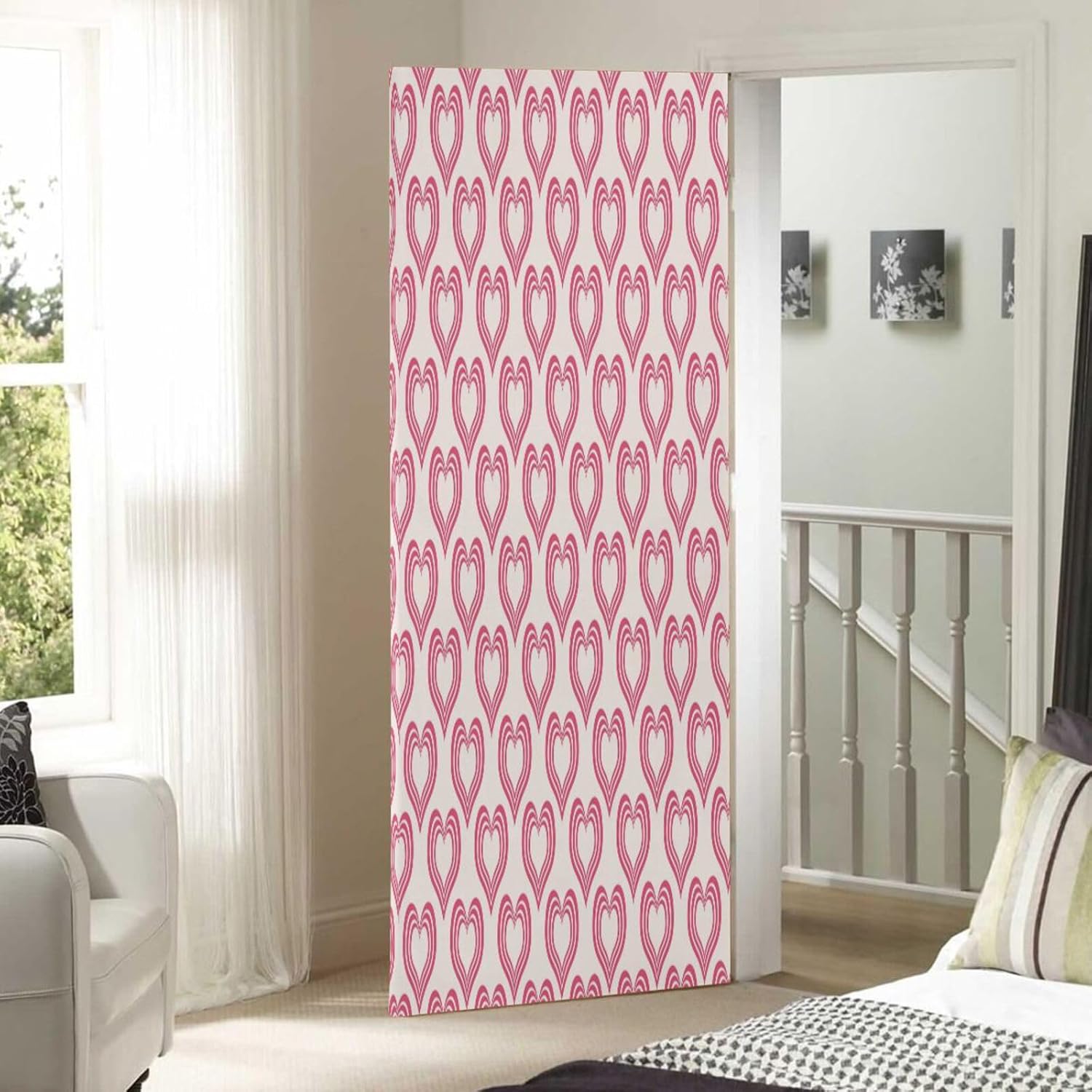 Susiyo Pink Hearts Door Cover 35x79 Inch